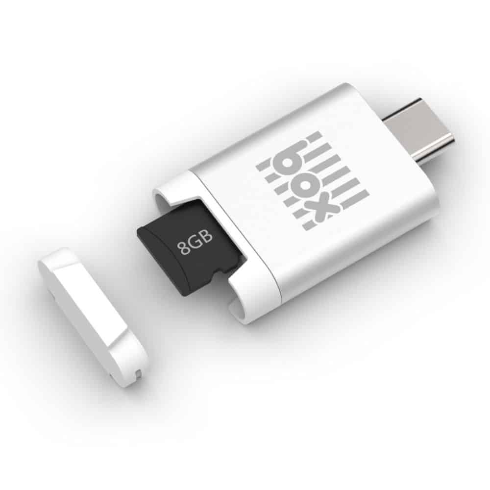 Silver USB-C Micro SD Card Reader