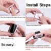 Easy to Install Pink Bumper Case & Screen Protector for Apple iWatch