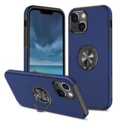 iPhone 13 Dual Layer Invisible Ring Case Blue