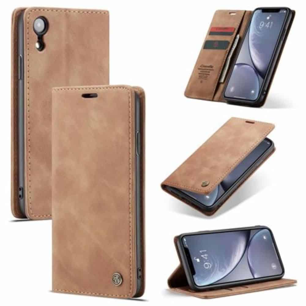 CaseMe iPhone XR Wallet Case - Brown