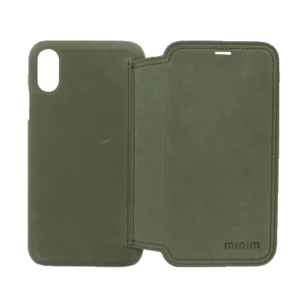 Minim (MM-10063) Original Minim Book Case - Olive Green, Apple iPhone XR
