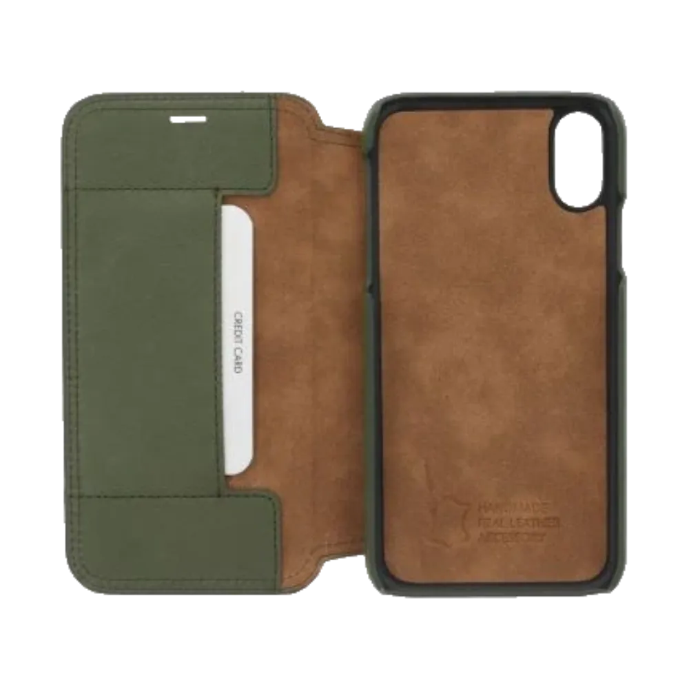 Minim (MM-10063) Original Minim Book Case - Olive Green, Apple iPhone XR
