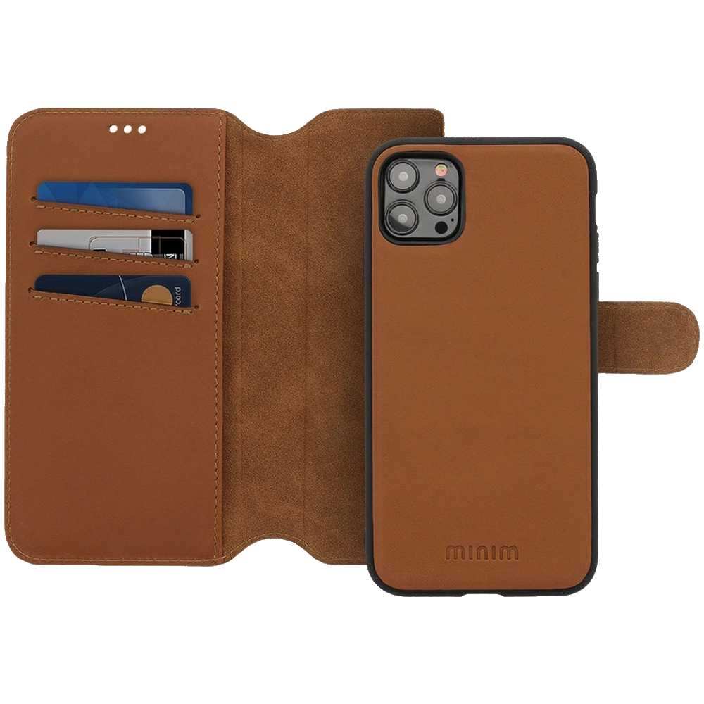 Minim 2 in 1 Wallet Case - Light Brown, Apple iPhone 12 Pro Max