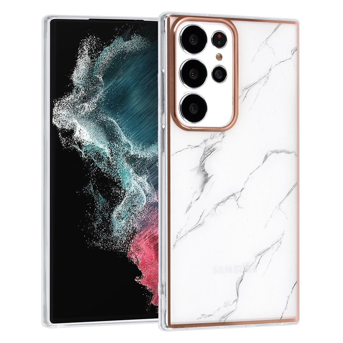 Samsung Galaxy S23 Ultra Back Cover - White Marble
