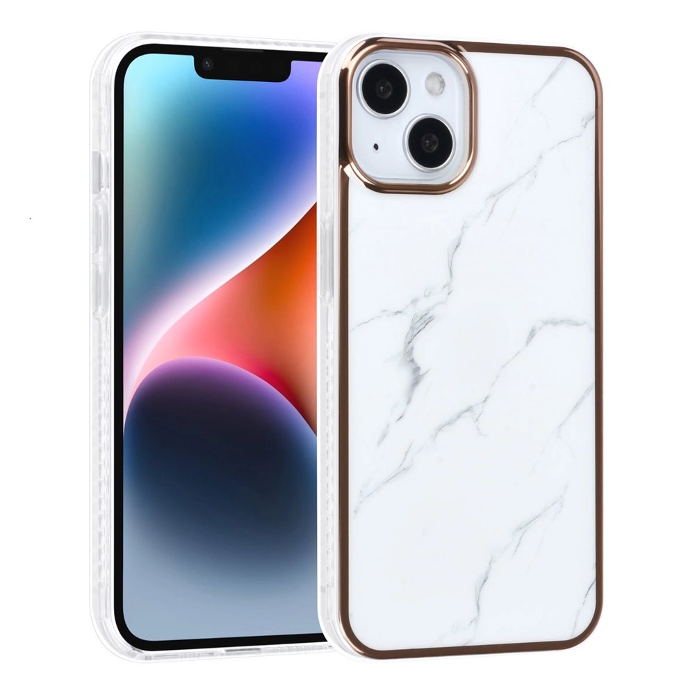 iPhone 14 TPU Back Cover - White Marble
