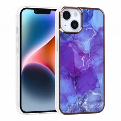 iPhone 14 TPU Back Cover - Purple Marble