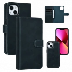 iPhone 13 2 in 1 Book Type Case & Back Cover With Card Holder - Blue