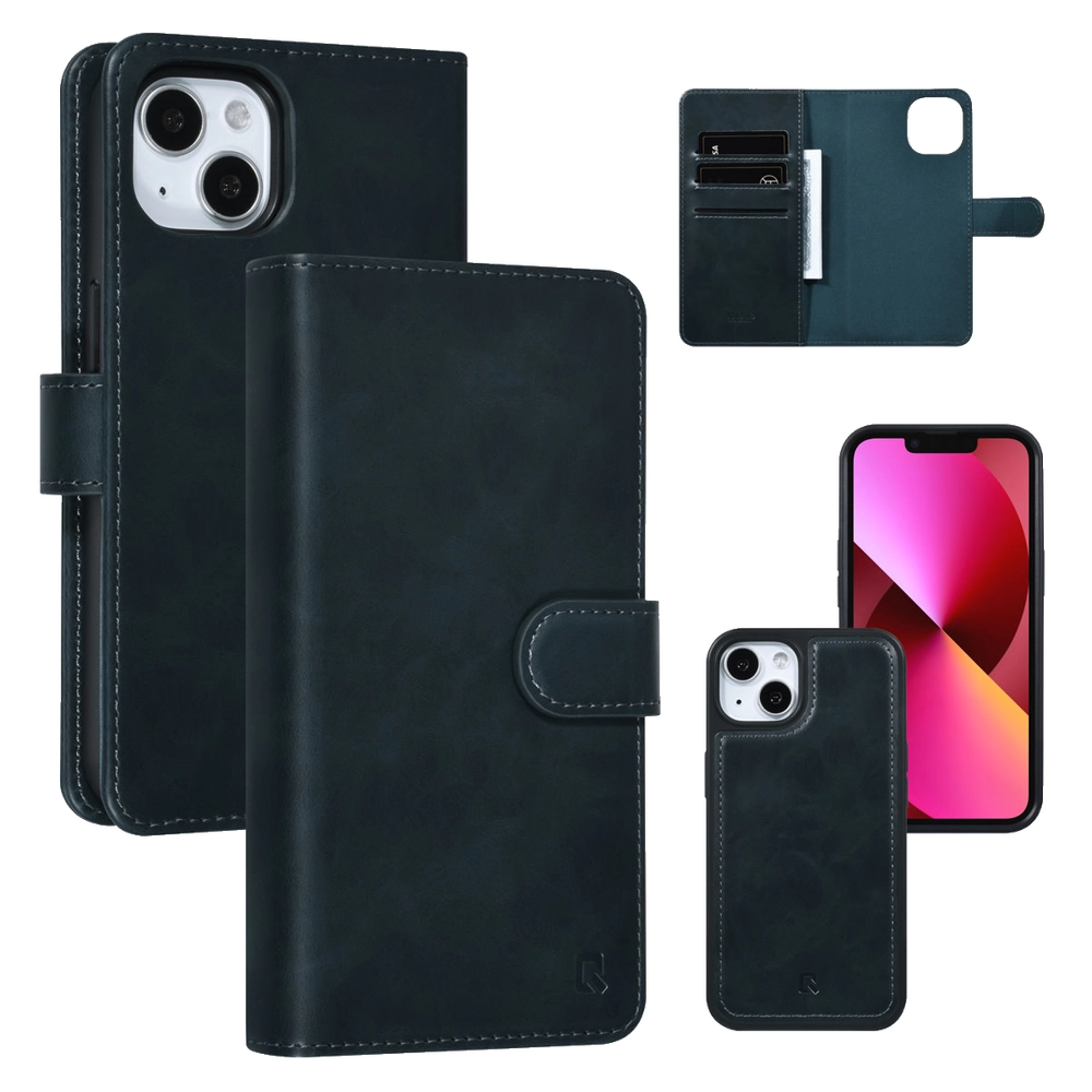 iPhone 13 2 in 1 Book Type Case & Back Cover With Card Holder - Blue