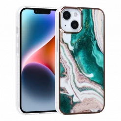 iPhone 14 TPU Back Cover - Marble Green