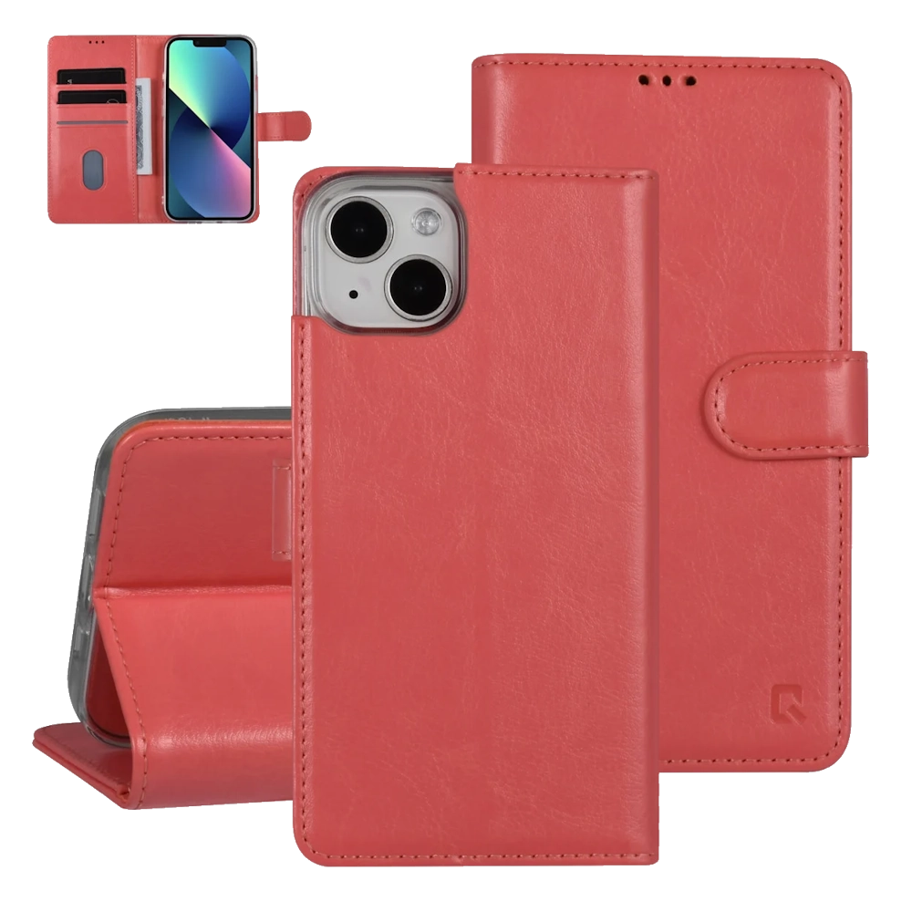 iPhone 13 Pink Book Case - Card Holder For 3 Cards