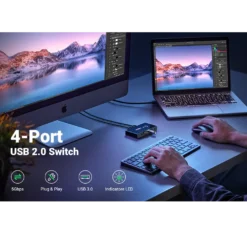 UGREEN USB 2.0 Switch, 2 In 4 Output USB KVM Switch