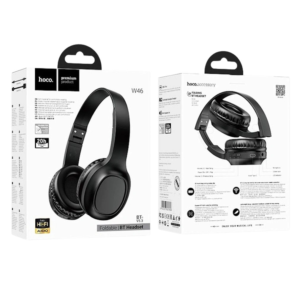Hoco W46 Charm Over the Ear Bluetooth Headset Black