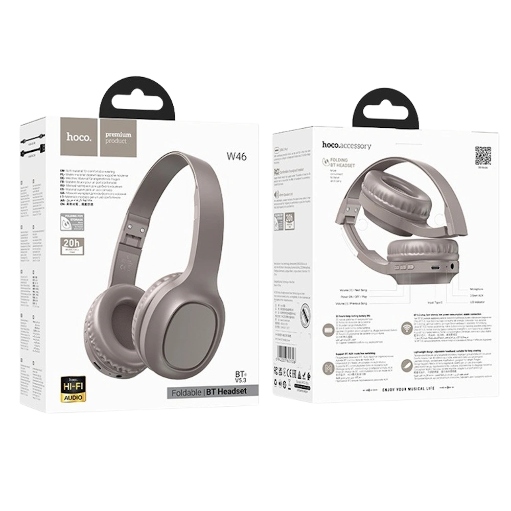 Hoco W46 Charm Over the Ear Bluetooth Headset - Brown