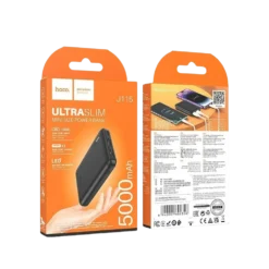 Hoco J115 Ultra Slim Mini Power Bank 5000 mAh Black