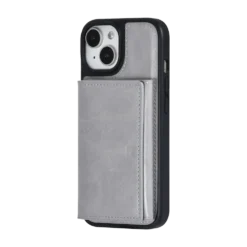 iPhone 15 Back cover case - with removable card holder - Grey