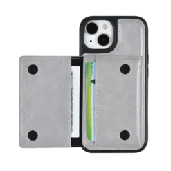 iPhone 15 Back cover case - with removable card holder - Grey