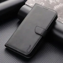 iPhone 16 Premium Aokus Wallet Case Black