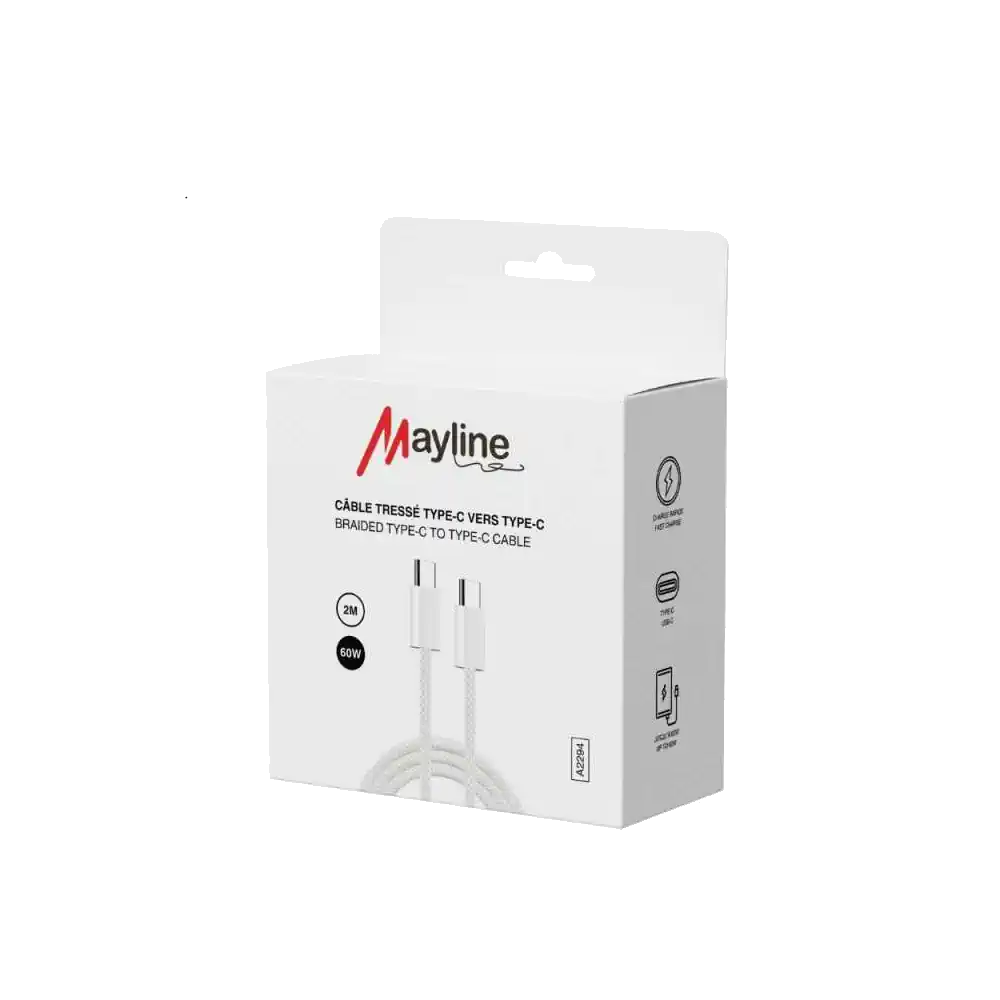 Type-C / Type-C 60W Braided Nylon Cable - 2M (Mayline)