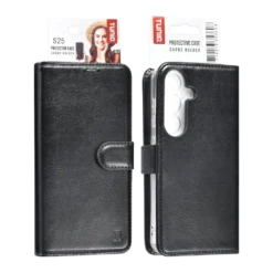 TUNIQ Galaxy S25 Book Type Case - Magnetic Closure - Black