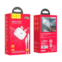 Hoco C91B Founder Single Port PD 20W (Type C to Lightning) Charger Set