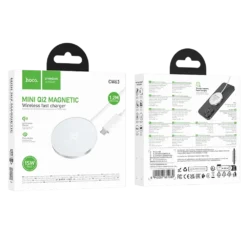 Hoco CW63 Fast Qi2 Braided Magnetic Wireless Fast Charger 15W White