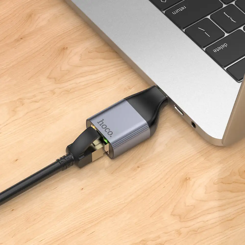 Hoco UA35 Type-C to RJ45 Adapter Gray