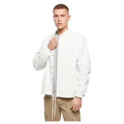 Build Your Brand White Coach Jacket - BY128