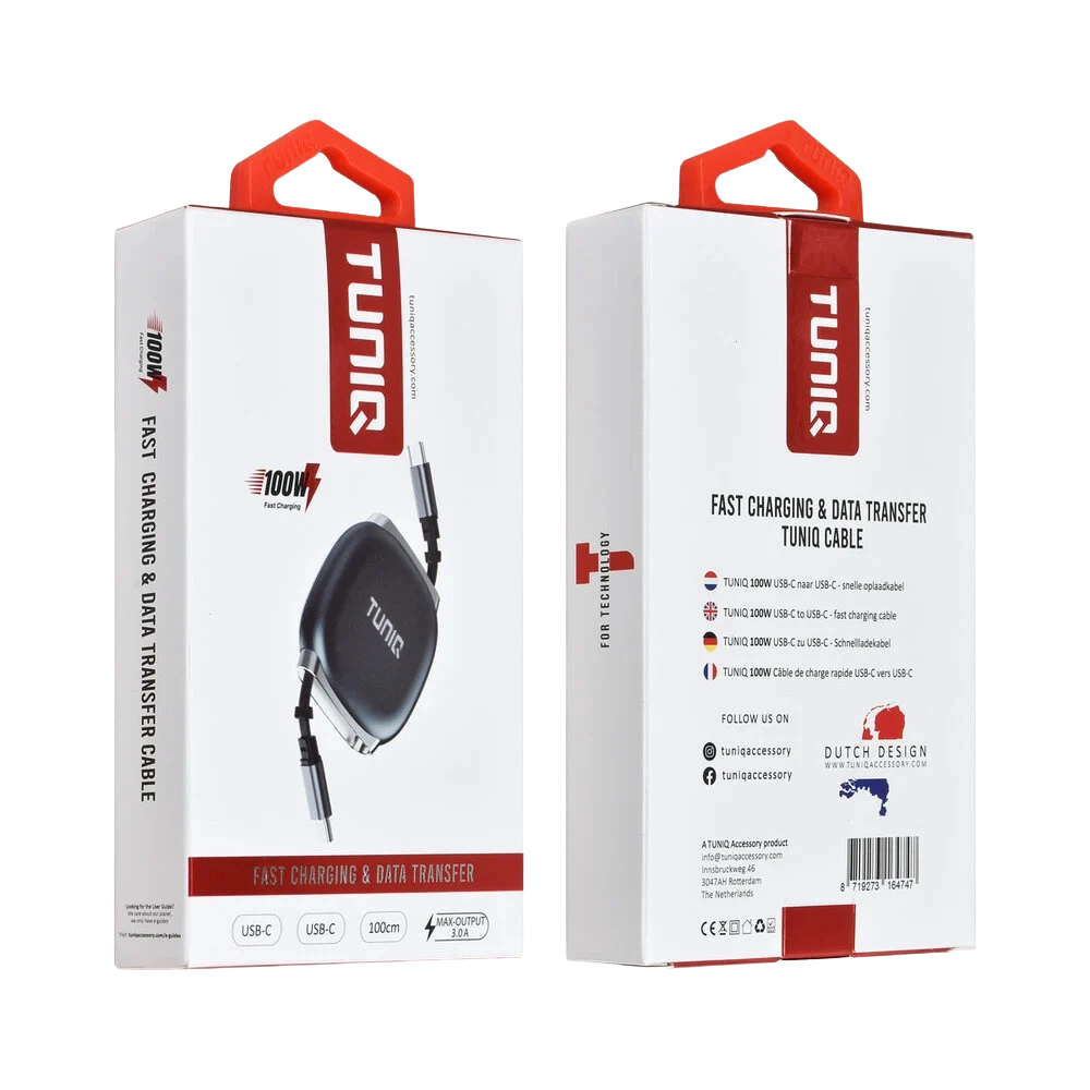100W USB-C to USB-C Cable - Retractable Cable