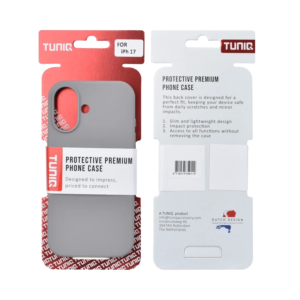 TUNIQ iPhone 17 Back Cover Case - Full Silicone - Grey