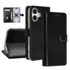 TUNIQ iPhone 17 Book Type Case - Card Holder For 3 Cards - Magnetic Closure - Hanger - Black