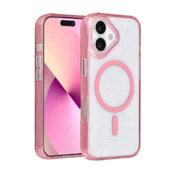 TUNIQ iPhone 17 Back Cover Case - Magsafe - Glitter - Hanger - Pink